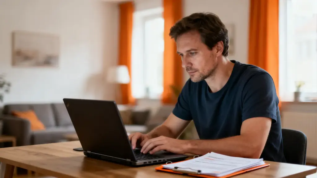 Mann meldet sich online arbeitslos