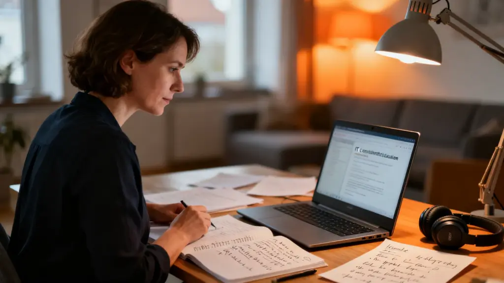 Frau lernt am Laptop für eine Salesforce-Zertifizierung